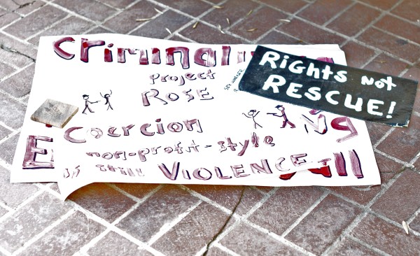 Phoenix advocates used these and similar signs during public protests against a rights violating diversion program.